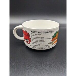 Chesapeake Bay Maryland Crab Soup Recipe Mug/Cup/Bowl TRAUB EUC